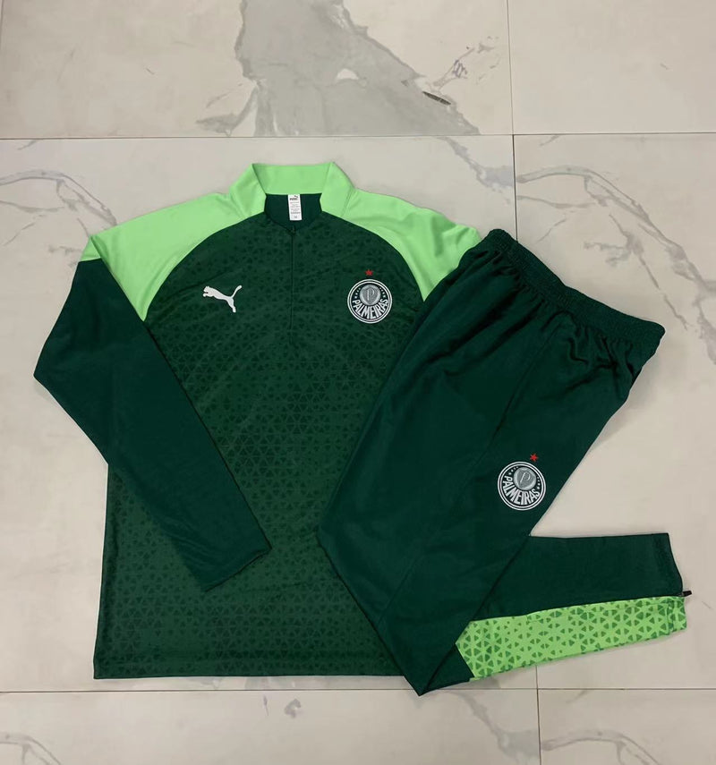 Kit Treino Agasalho + Calça Palmeiras 24/25 Torcedor Puma Masculino - Verde Escuro