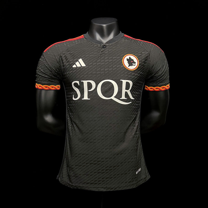 Camisa Roma Third 23/24 Jogador Adidas Masculina - Preto