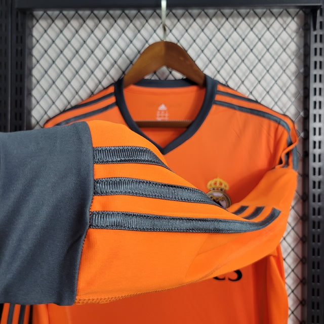 Camisa Real Madrid Retrô Away 13/14 Manga Longa Adidas Masculina - Laranja