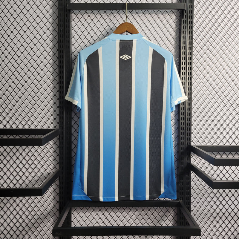 Camisa Grêmio Home 22/23 Torcedor Umbro Masculino - Azul, Preto e Branco