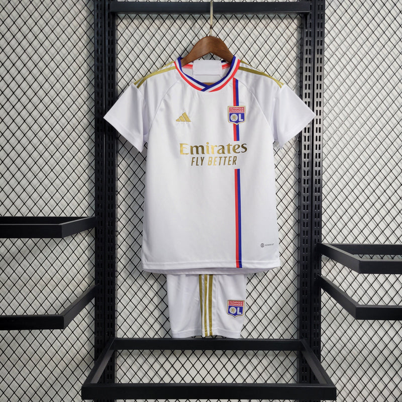 Kit Infantil Lyon Home 23/24 Unissex Adidas - Branco