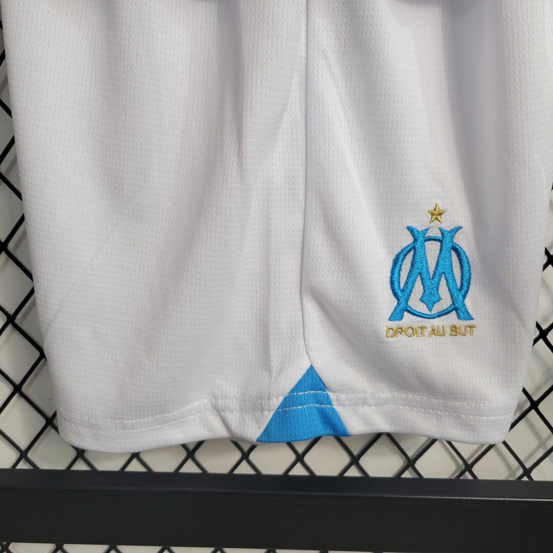 Kit Infantil Olympique De Marseille Home 23/24 Unissex Puma - Branco