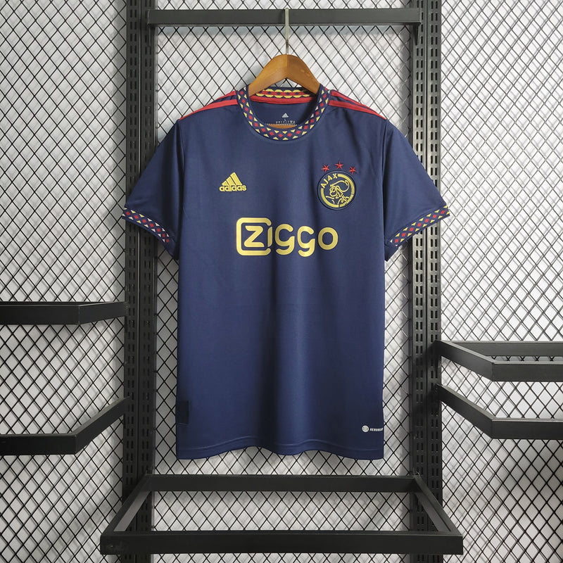 Camisa Ajax Away 22/23 Torcedor Adidas Masculina - Azul Escuro