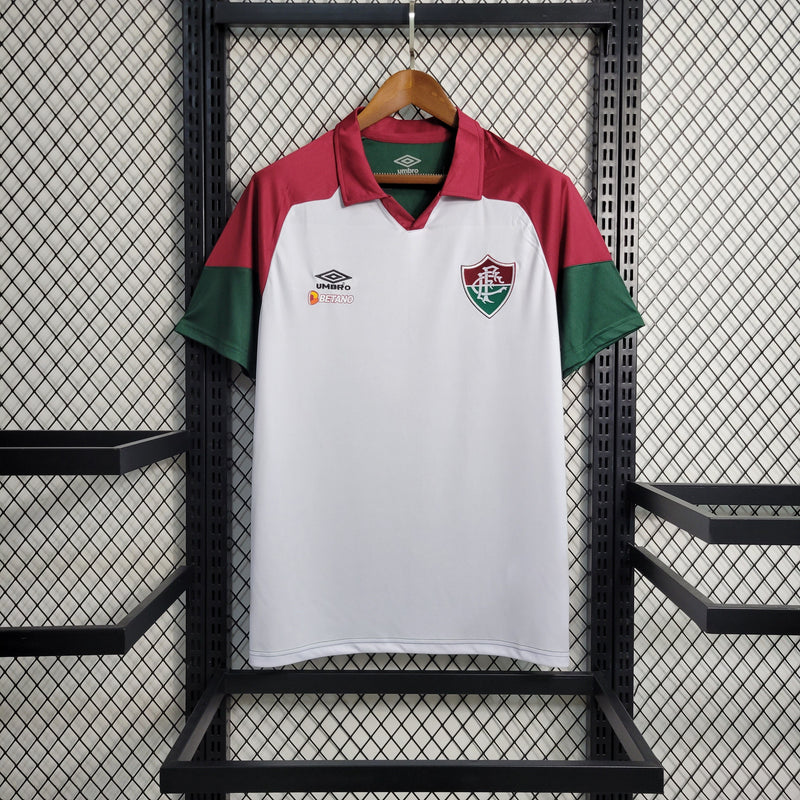 Camisa Fluminense Treino Gola 23/24 Torcedor Umbro Masculina - Branca e Verde