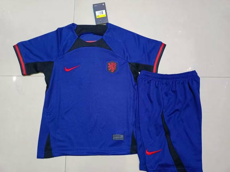 Kit Infantil Holanda Away 22/23 Nike Unissex - Azul