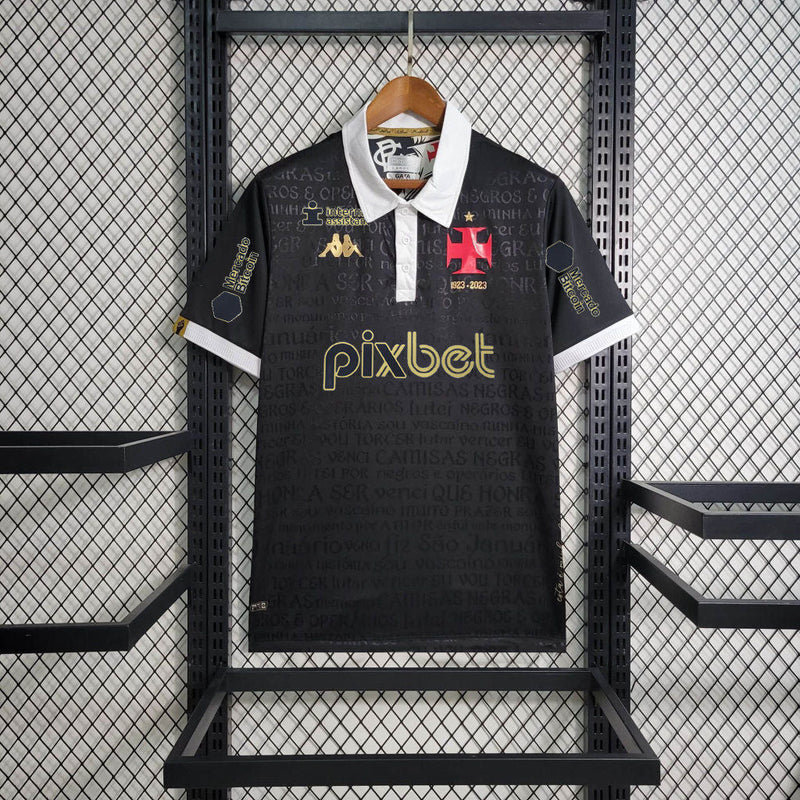 Camisa Vasco da Gama Third + Patrocínios 23/24 Torcedor Kappa Masculino - Preta