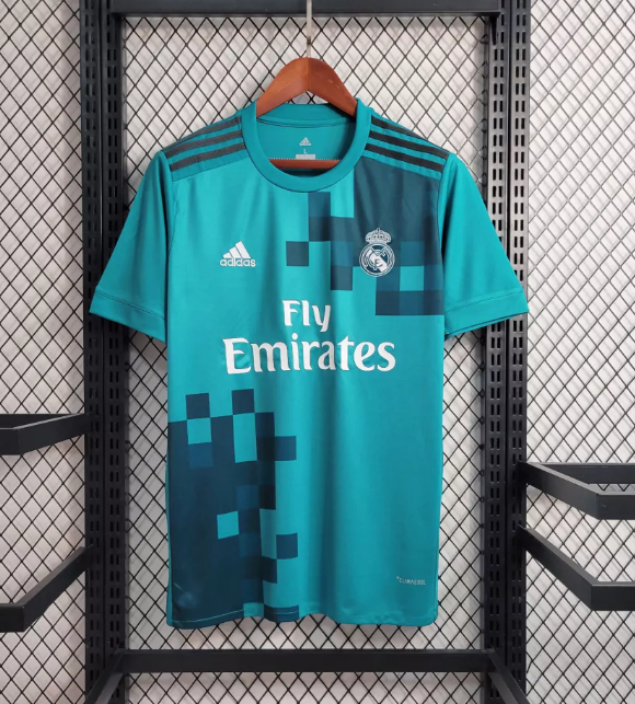 Camisa Real Madrid Retrô Away 17/18 Adidas Masculina - Azul Turquesa