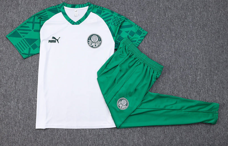 Kit Treino Palmeiras Camisa + Calça Puma Unissex - Verde e Branco